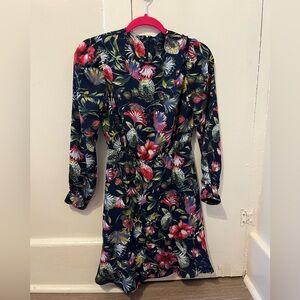 J Crew Floral Dress Long Sleeve XS 00